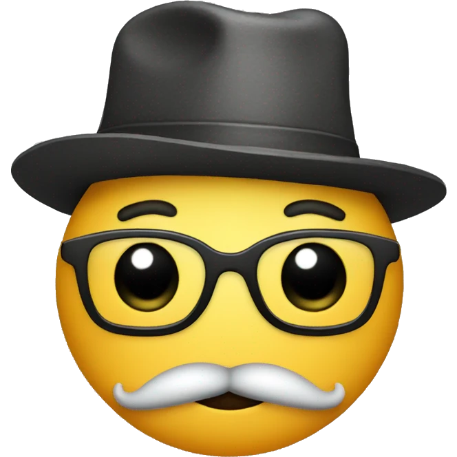 and a moustache with a hat  emoji