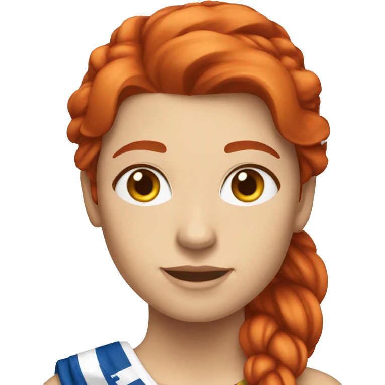 a red hair female on everest with greek flag emoji