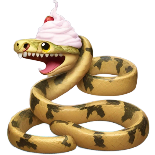 Snake with ice cream emoji
