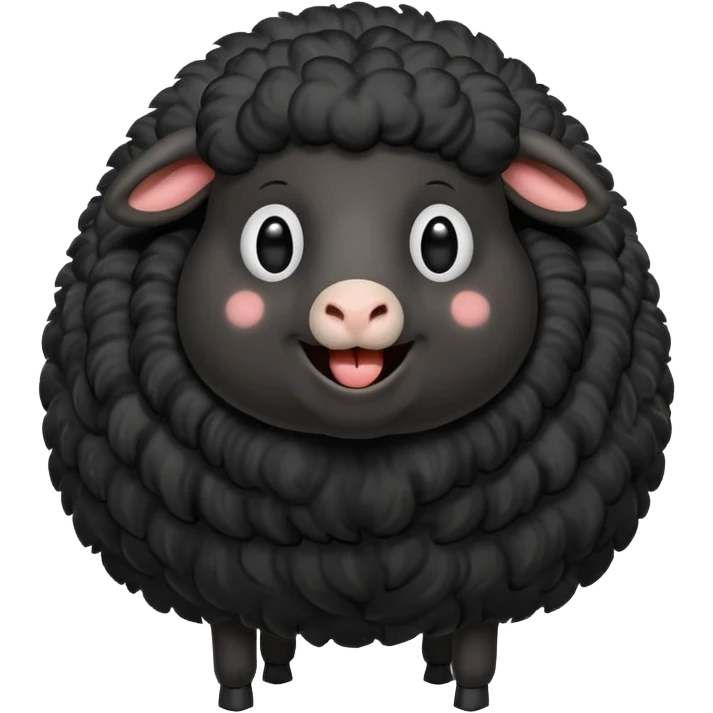 Oveja negra de cuerpo entero riendose emoji