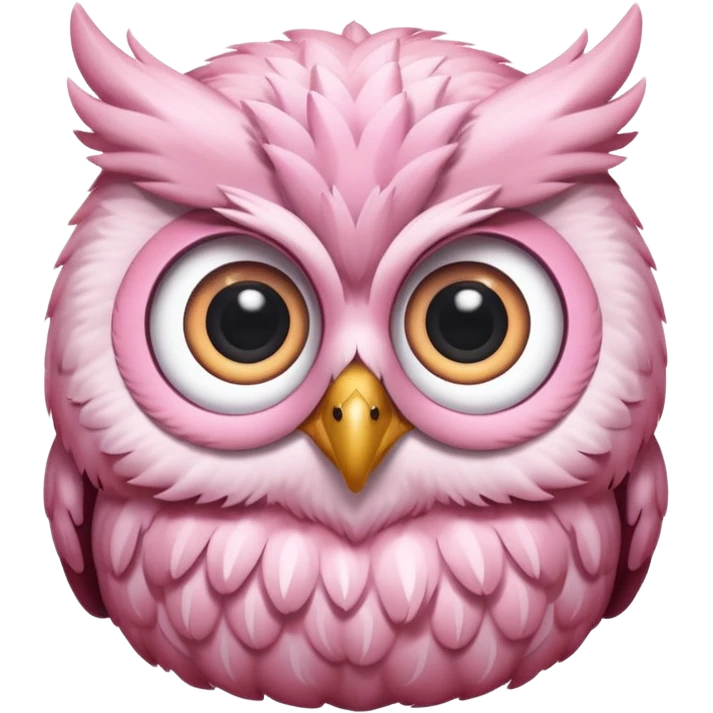 Pastel pink owl emoji