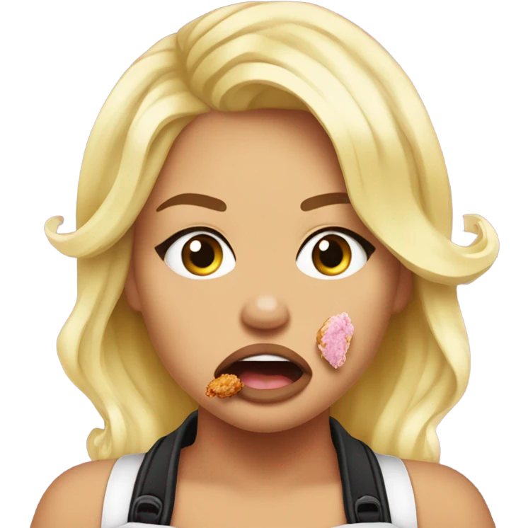 trisha paytas crying while eating fried chicken emoji