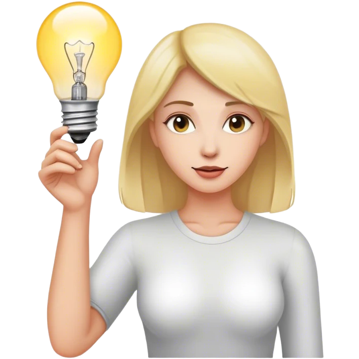 woman with bulb emoji