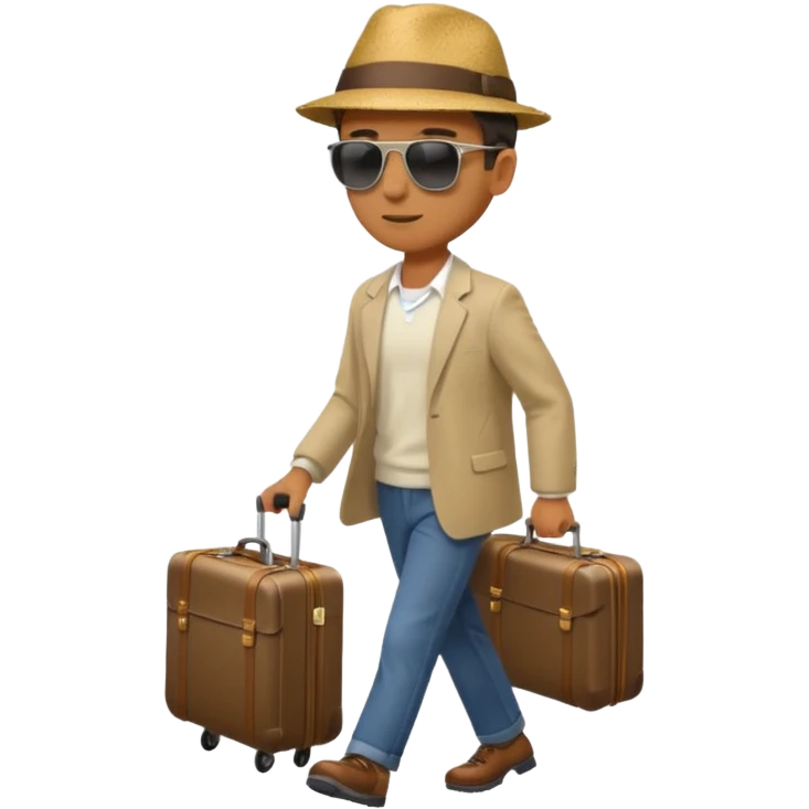 a man walking to leave, bring suitcase emoji
