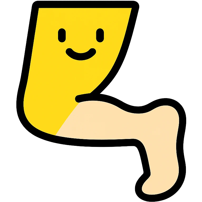 smiling leg icon with color outline emoji