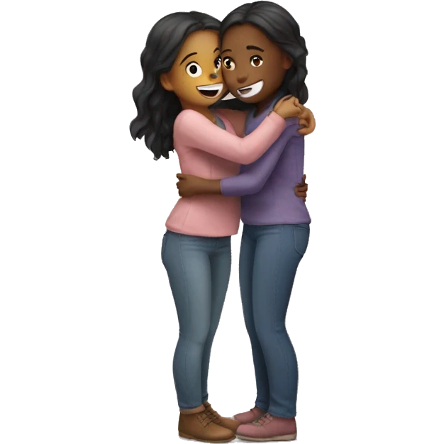 two girl hugs  emoji