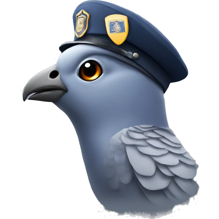 pigeon with police cap emoji