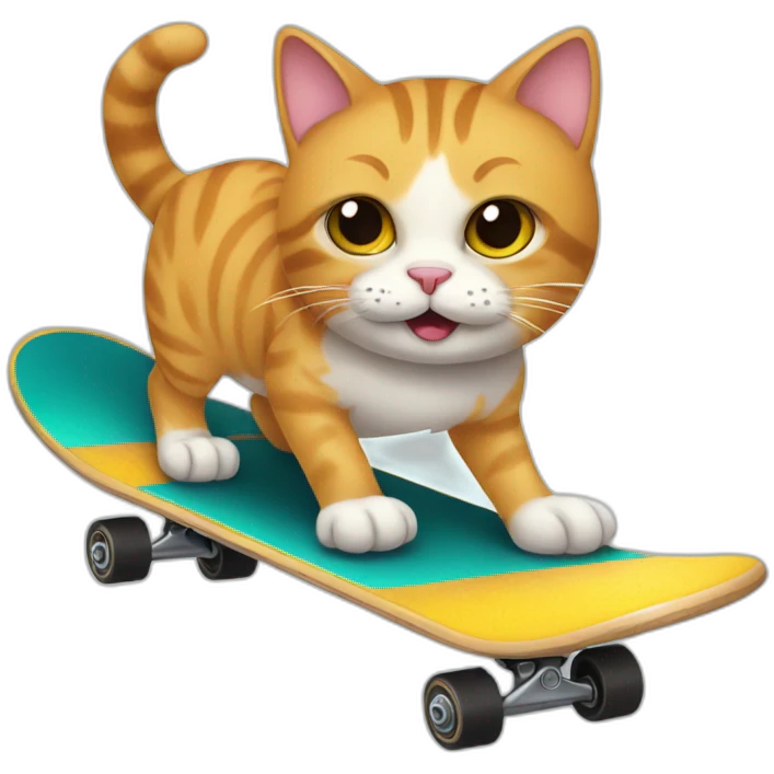 Cat on skateboard emoji