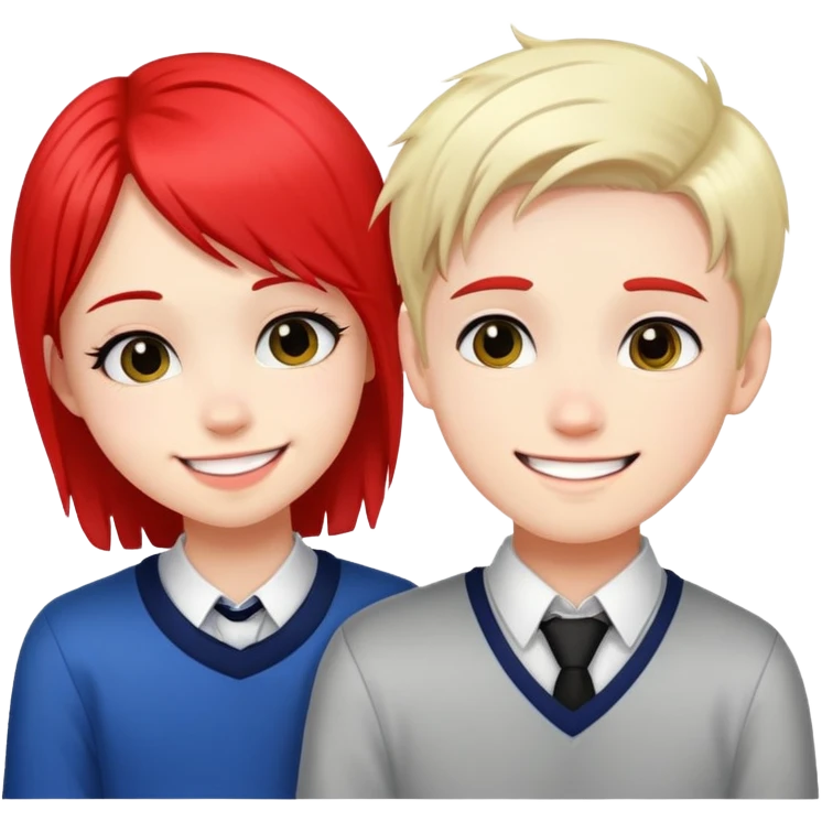 Emo boy and preppy girl flirting  emoji