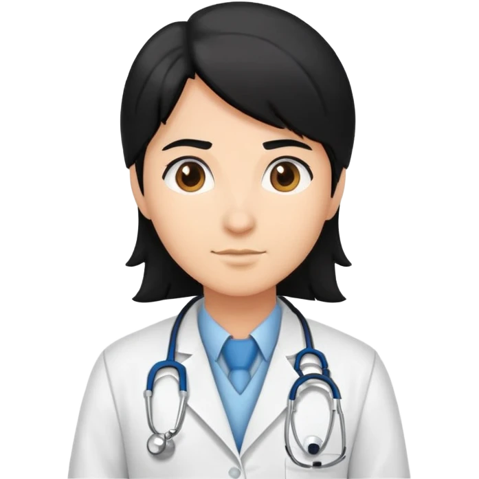 doctor with black hair emoji