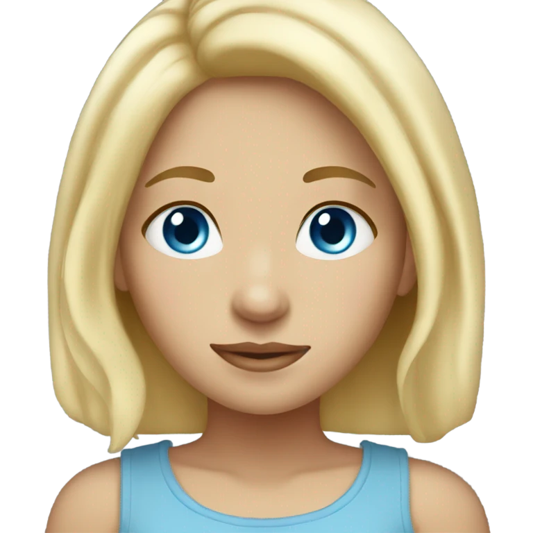 Blonde girl blue eyes cozy emoji