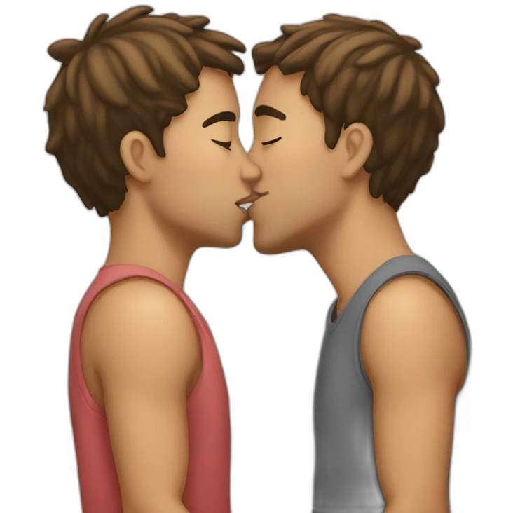 Couple passionate kiss emoji
