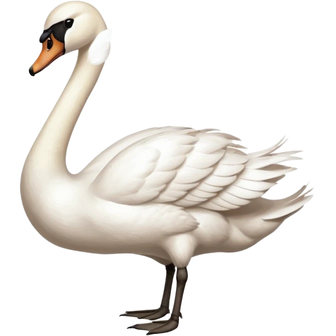 A swan who stand on right see on left emoji