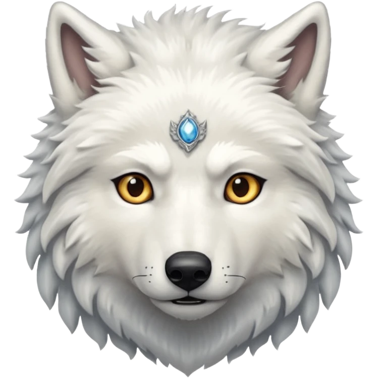 white wolf from Games of throne character face only front face emoji