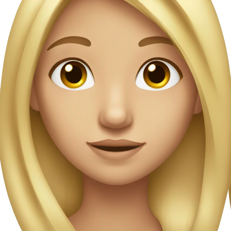 a girl with long blonde hair brown eyes emoji