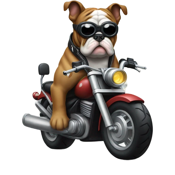 Bulldog on a motorcycle emoji