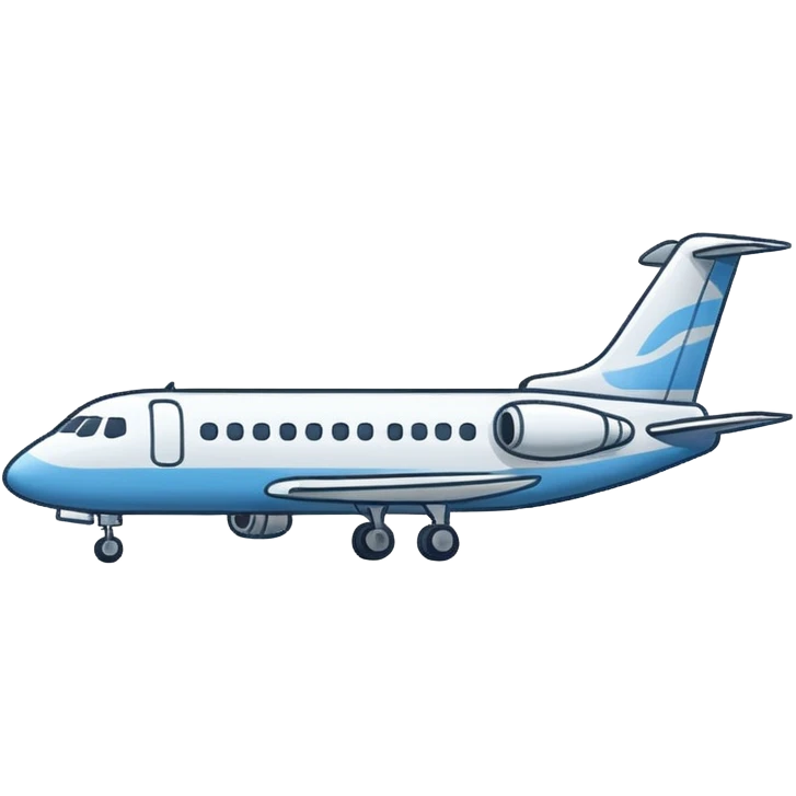 aeroplane hand-drawn side view icon, black background white outline emoji