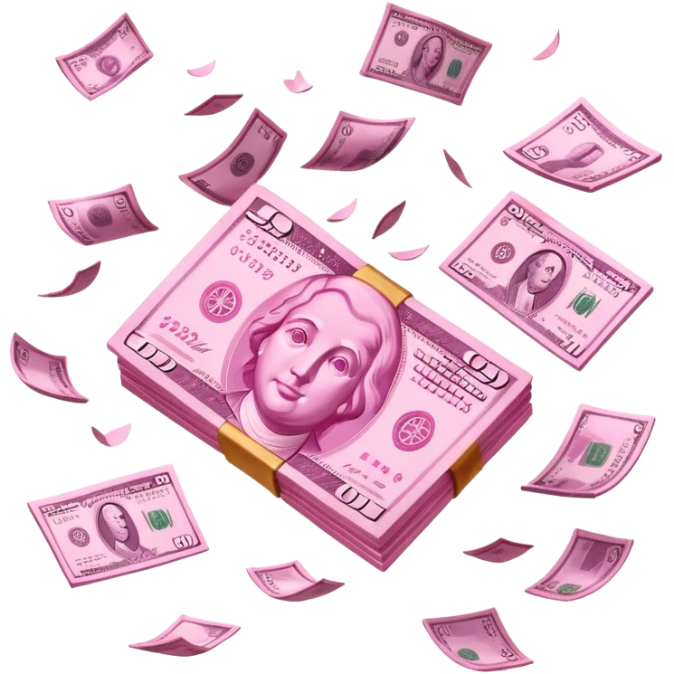 pink money flying  emoji