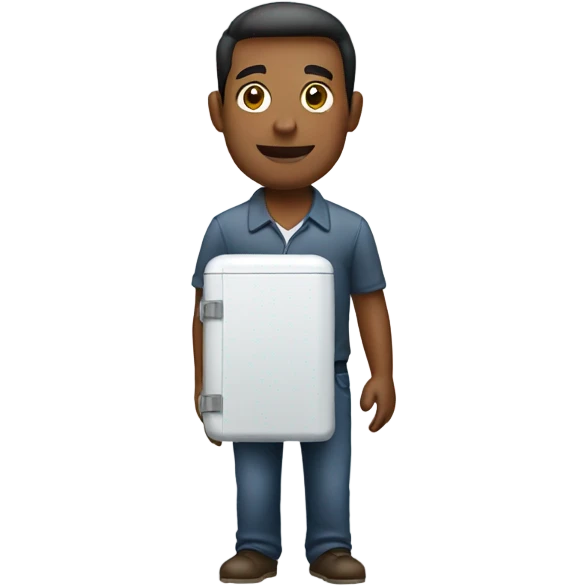 man holding a mini refrigerator emoji