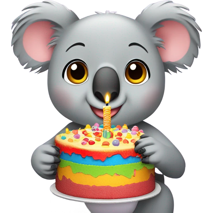 Koala eating birthday cake emoji
