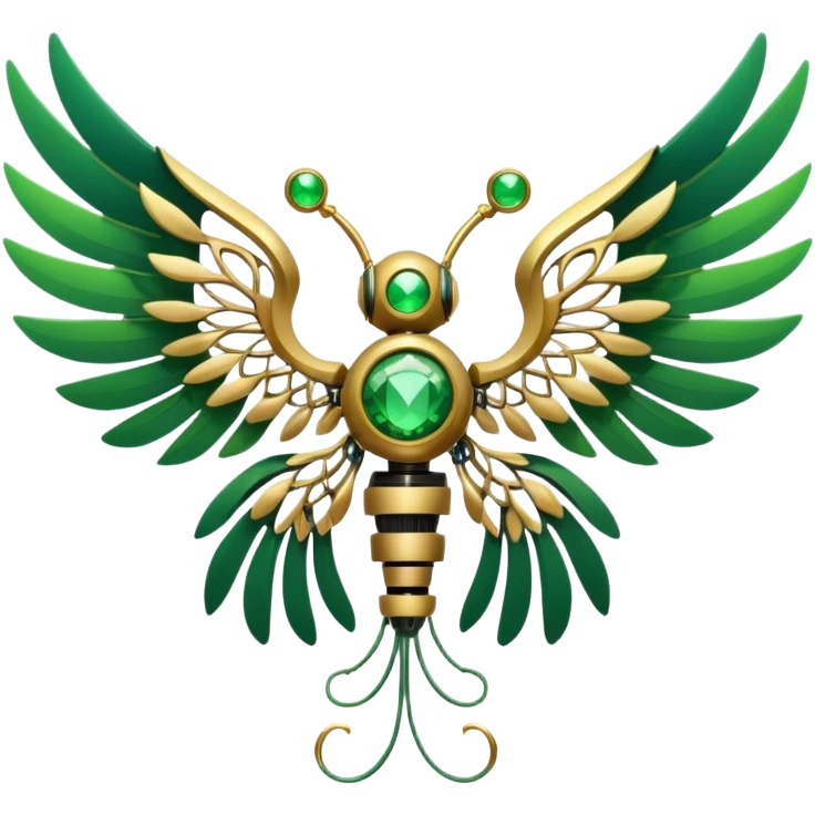 robot wings with vines and gems emoji