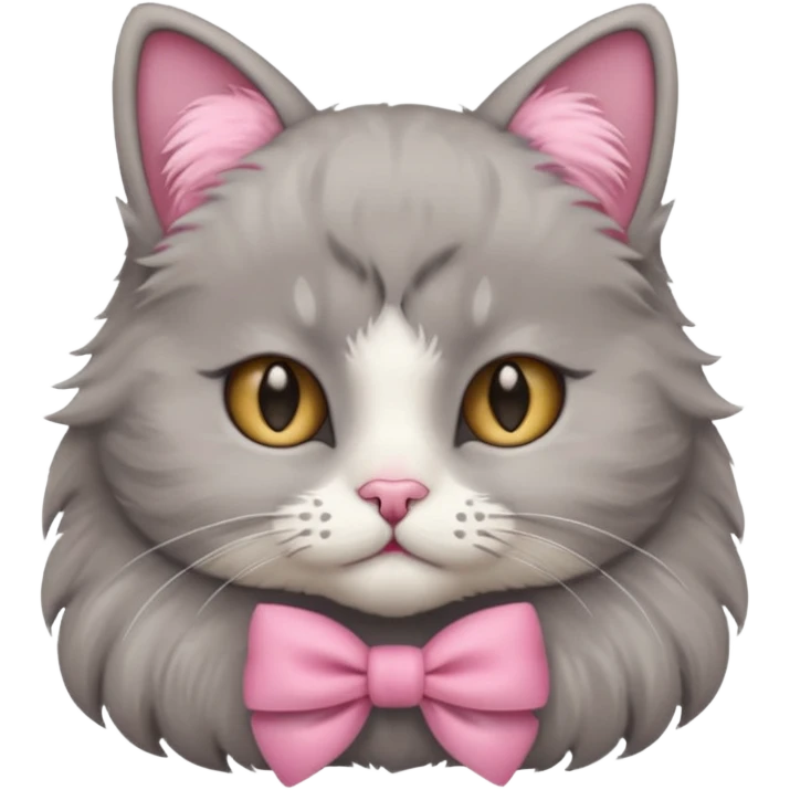 Um gato com lacinho rosa  emoji