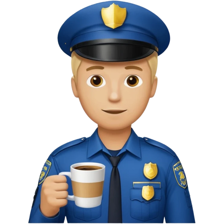 police blonde man holding coffe emoji