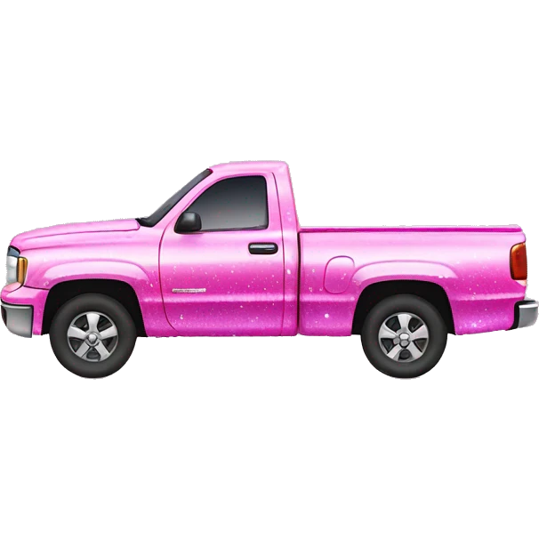 Pink ombre pickup truck with glitter  emoji