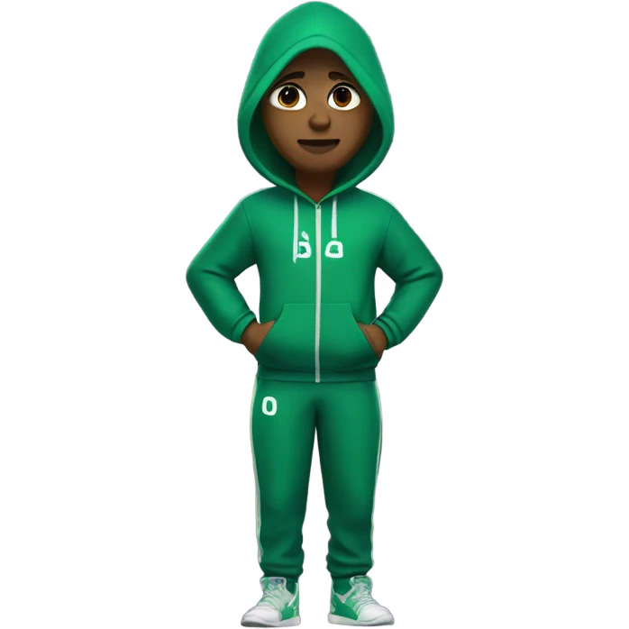 Squid game player in green track suit emoji
