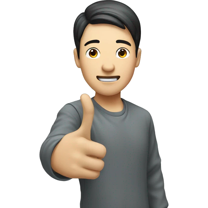 chinese supplier pointing in front of him with his finger emoji