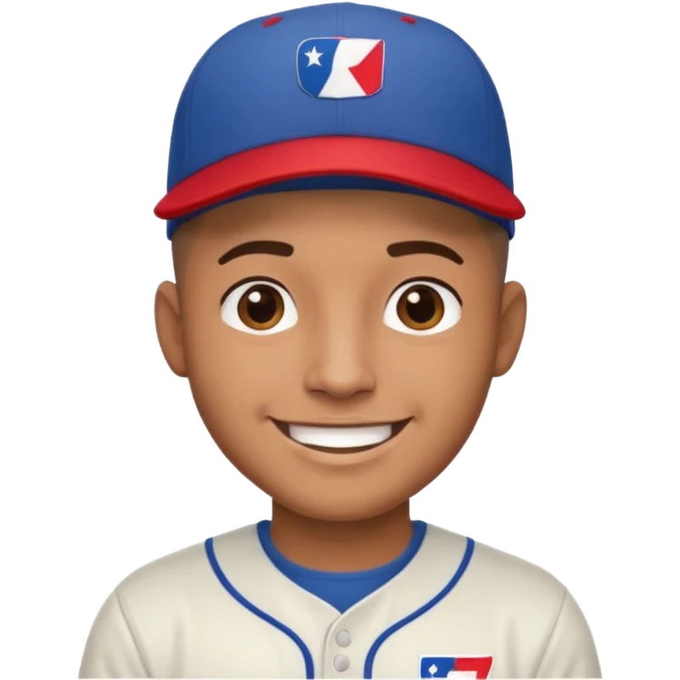brown skin latino male with buzz cut wearing a puerto rico baseball cap emoji
