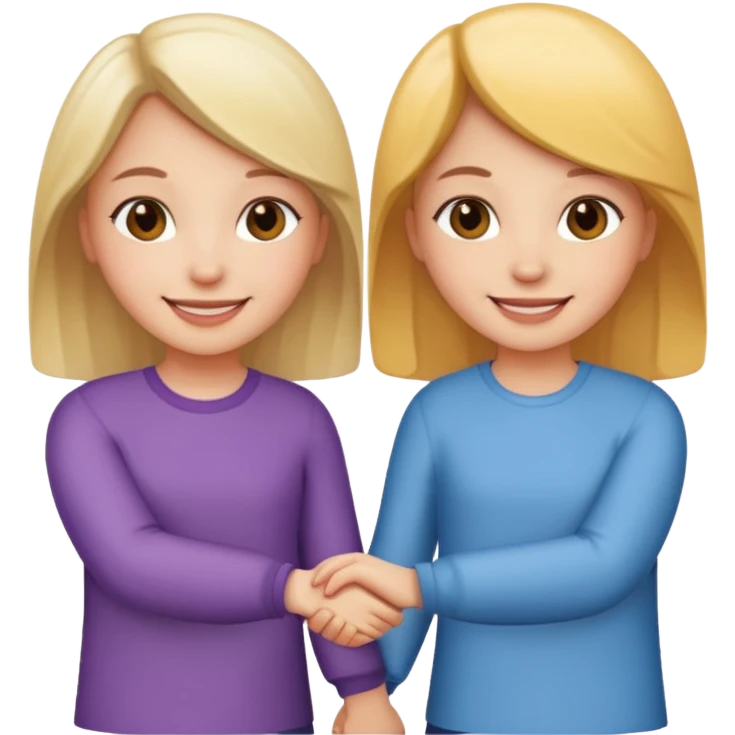 Two friends holding hands girls emoji