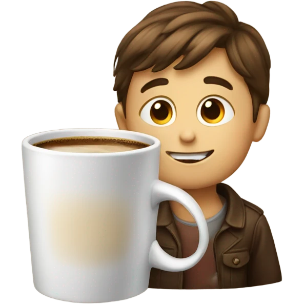 Kid drinking coffee emoji