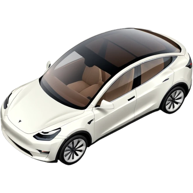 Top down view of a Tesla Model Y parking emoji