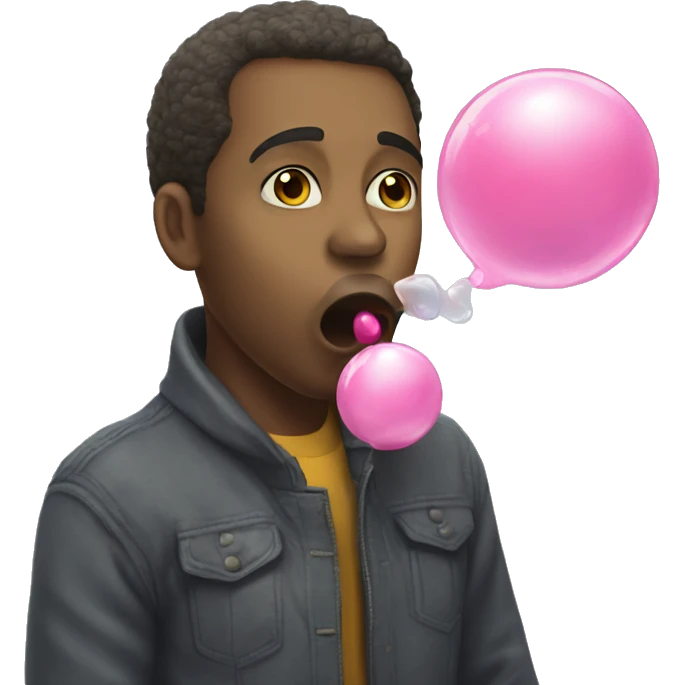 Blowing bubblegum bubbles emoji