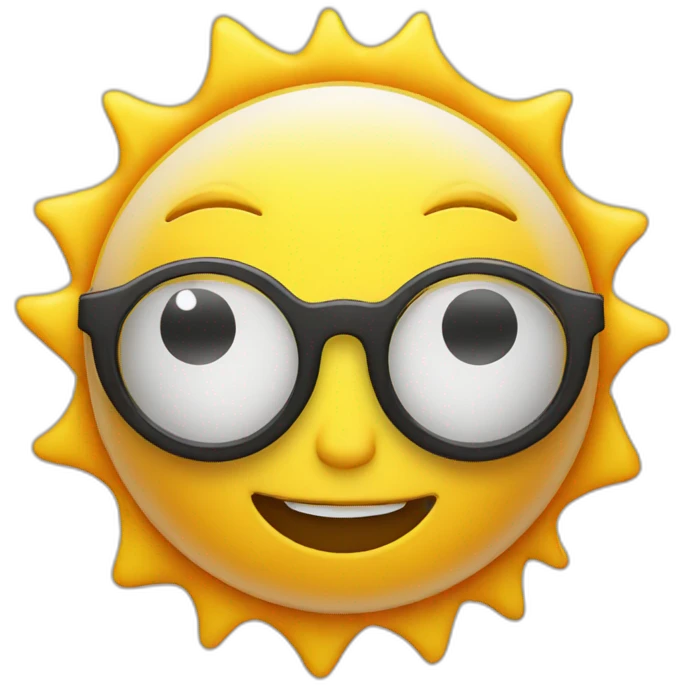 A sun cartoon with glases emoji