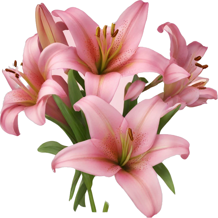 Bouquet pink of lilies emoji