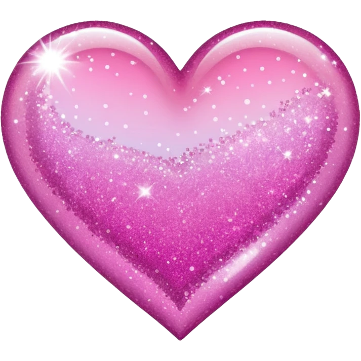 glitter heart in shades of only pink that ombres emoji