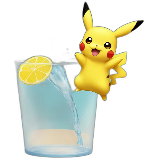 Pikachu drink water emoji