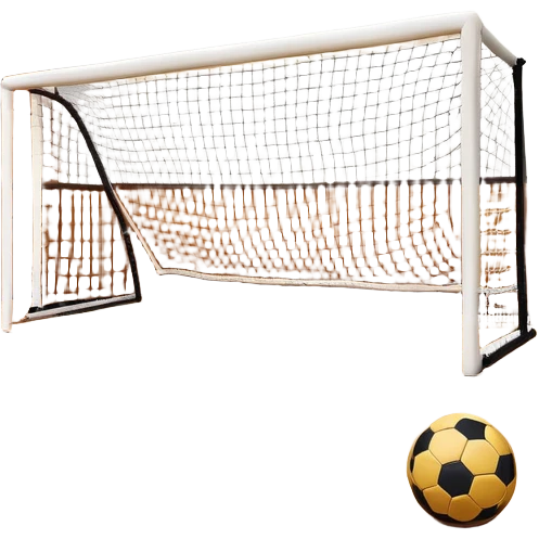 A close-up of footballs and a goal on a covered indoor futsal court with a wooden floor. The scene highlights the details of the balls and goalposts, with the smooth, polished court surface creating a clean and focused atmosphere for the game. emoji