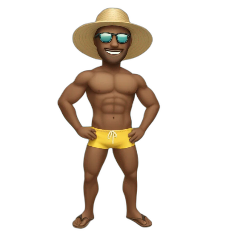 Un homme avec un bikini emoji