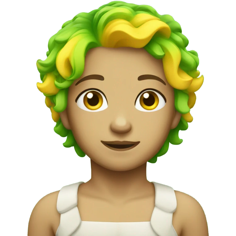 cupid with green and yellow hair emoji