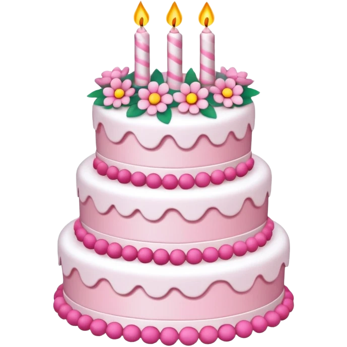 White and pink birthday cake emoji