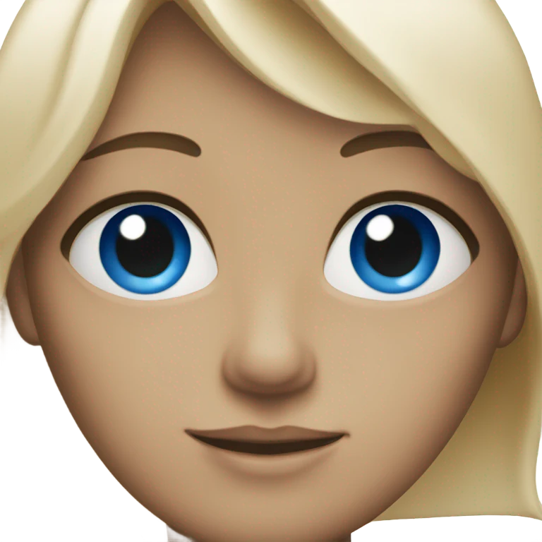Blue eyes cream skin emoji
