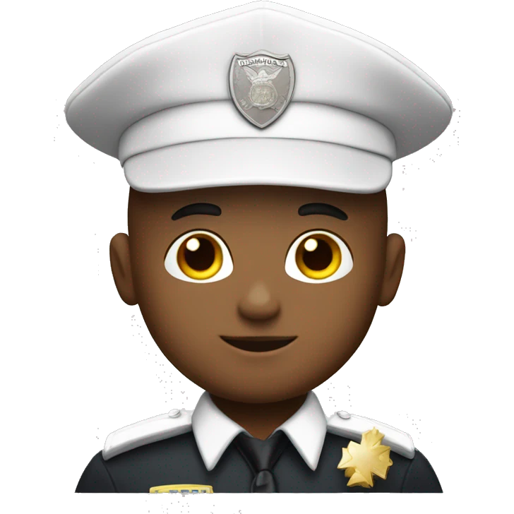 A White Police man bald with cap with Big ANGEL WINGS emoji