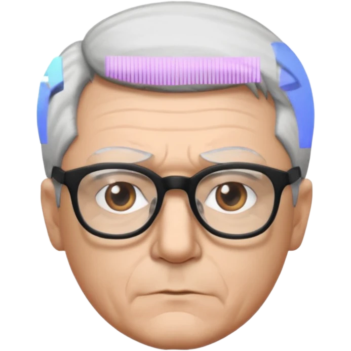 padre con gafas poco pello y color blanco y negro emoji