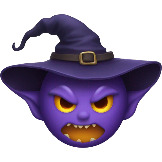 demon wearing witch hat emoji