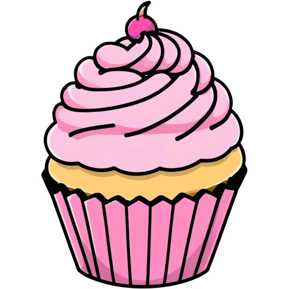 cupcake with pink icing emoji