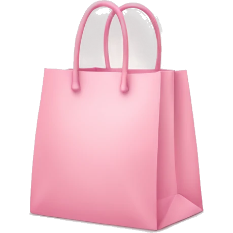 light pink shopping bag with bow emoji