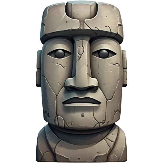 Moai Emoji With the rock face emoji
